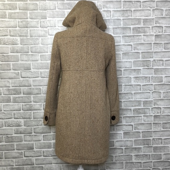 I. Spiewak & Sons women’s brown wool button down coat with hood and two pockets - Picture 6 of 15
